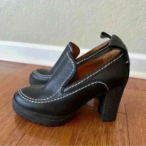 See By Chloe Claudia Platform Heeled Loafer Pump Black Leather Size 39 (9 US) - Picture 2 of 11